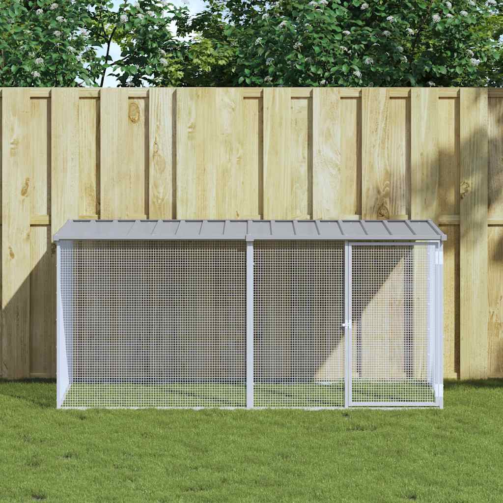 Kavez za kokoši s krovom svijetlo sivi 203x98x90 cm pocinčani čelik