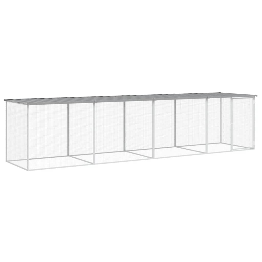 Kavez za kokoši s krovom svjetlosivi 403x98x90 cm čelični