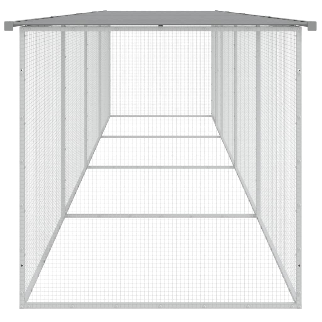 Kavez za kokoši s krovom svjetlosivi 403x98x90 cm čelični