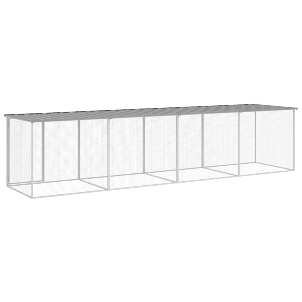 Kavez za kokoši s krovom svjetlosivi 403x98x90 cm čelični