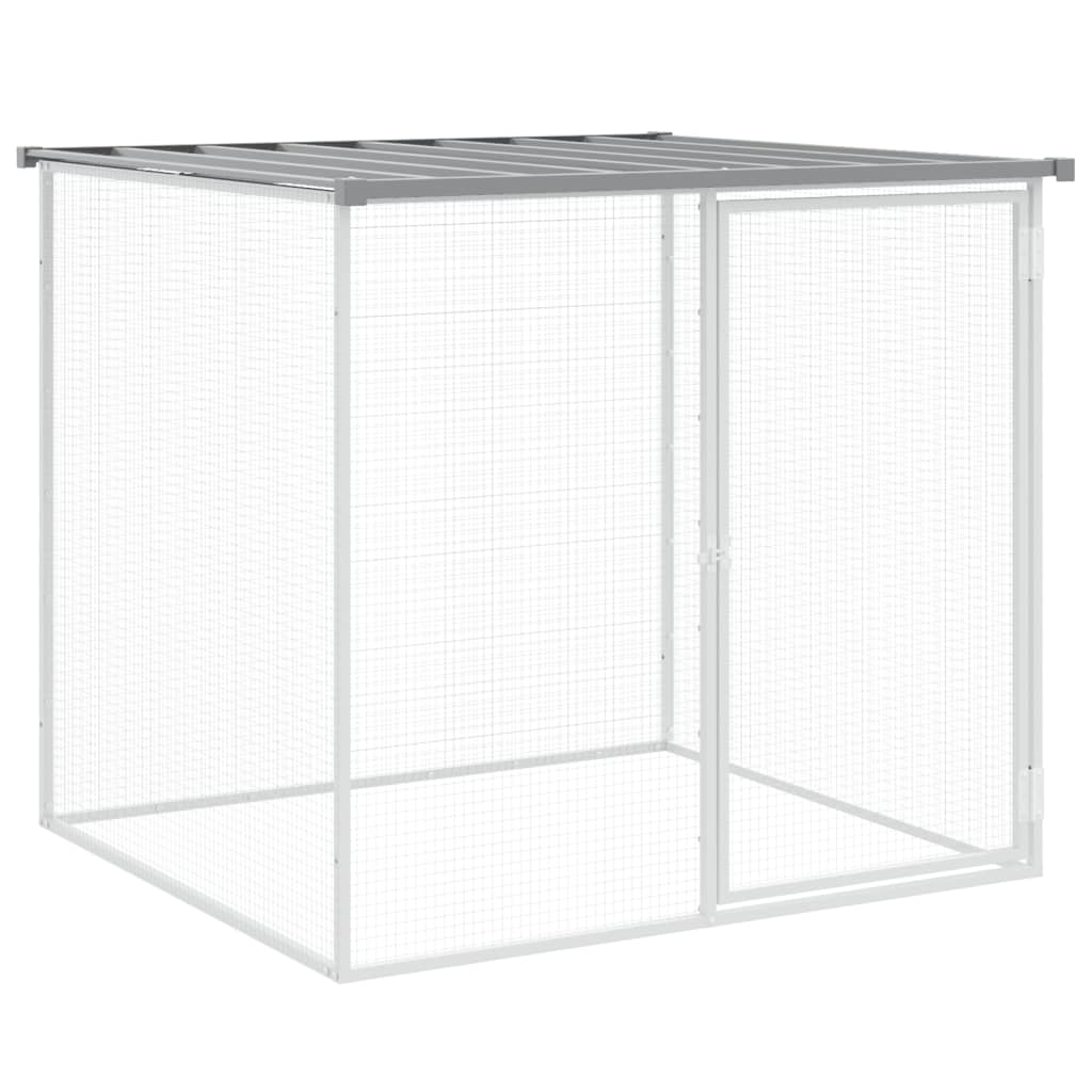 Kavez za kokoši s krovom svjetlosivi 403x98x90 cm čelični