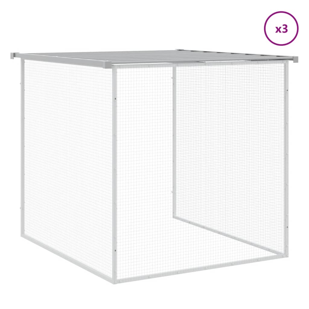 Kavez za kokoši s krovom svjetlosivi 403x98x90 cm čelični