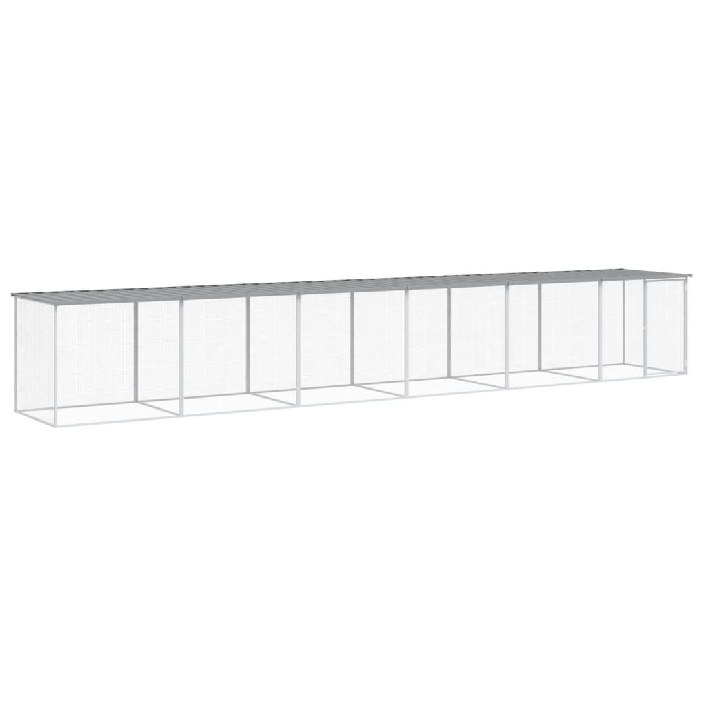 Kavez za kokoši s krovom svjetlosivi 603x98x90 cm čelični