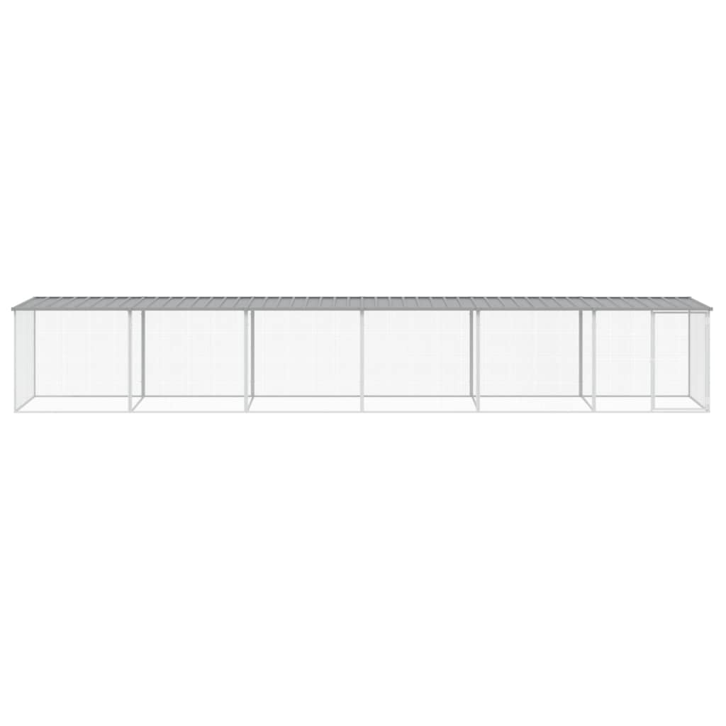 Kavez za kokoši s krovom svjetlosivi 603x98x90 cm čelični