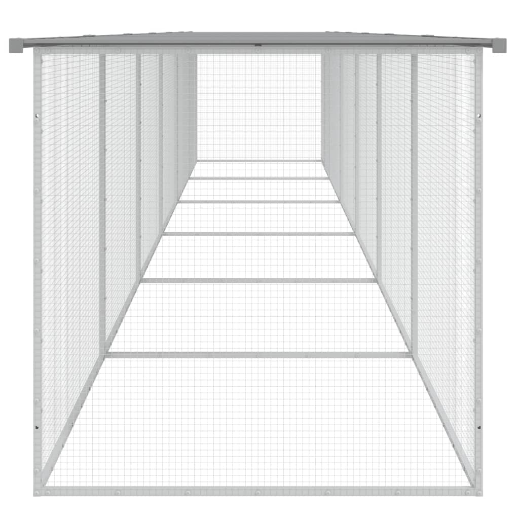 Kavez za kokoši s krovom svjetlosivi 603x98x90 cm čelični