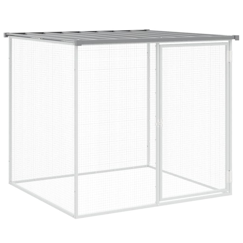 Kavez za kokoši s krovom svjetlosivi 603x98x90 cm čelični