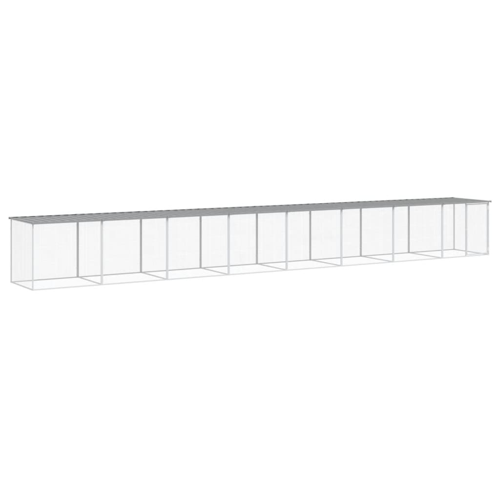 Kavez za kokoši s krovom svjetlosivi 803x98x90 cm čelični