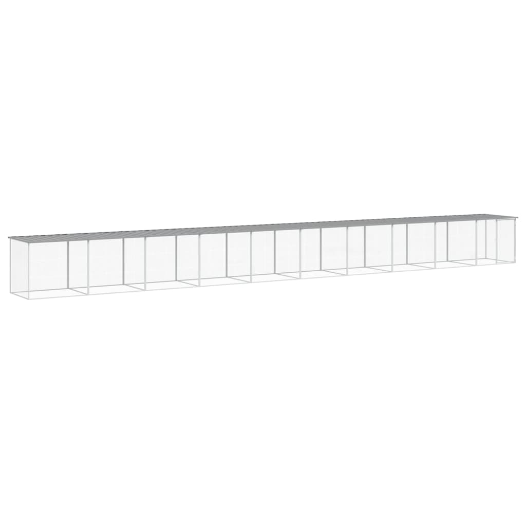 Kavez za kokoši s krovom svjetlosivi 1003x98x90 cm čelični