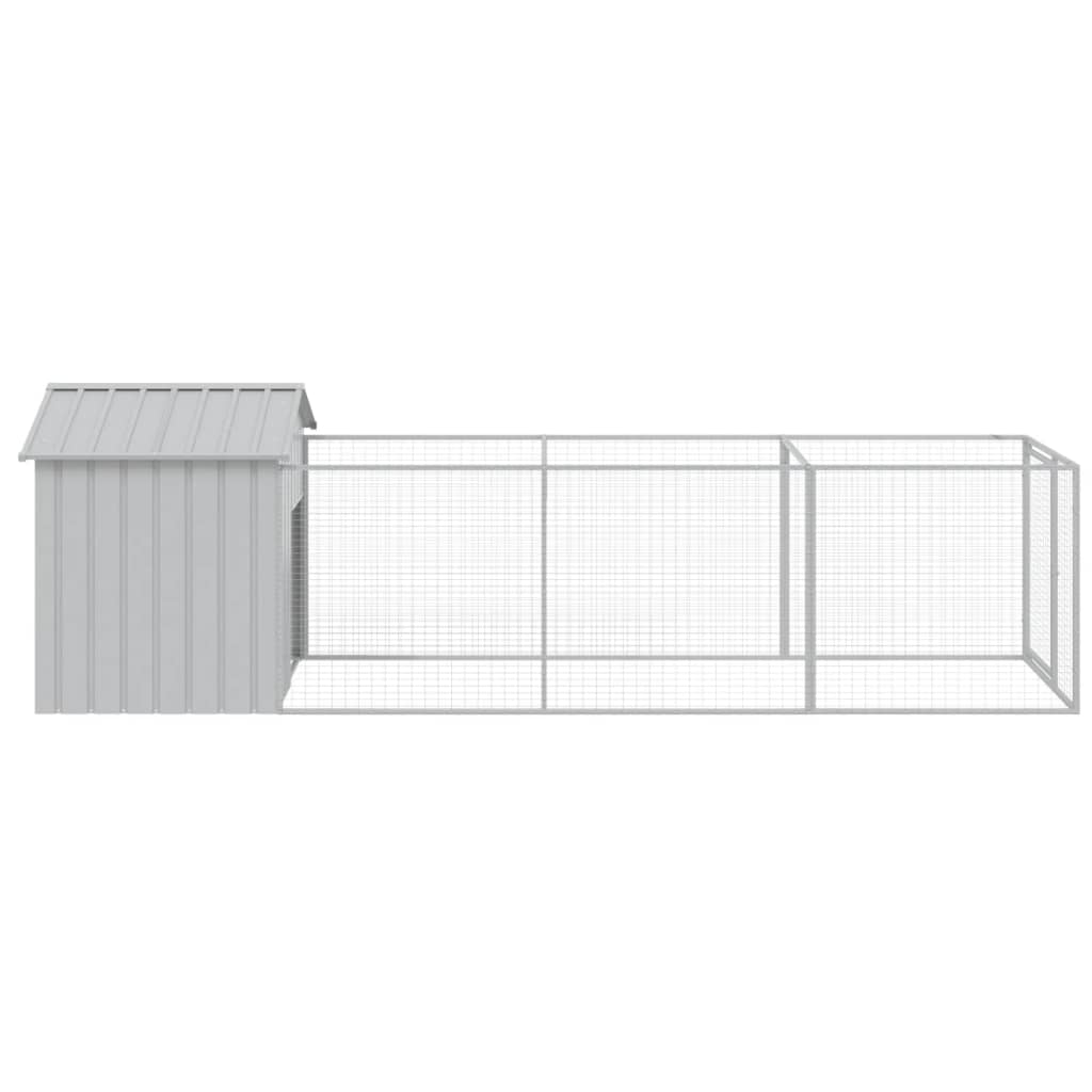 Kućica za pse s krovom svjetlosiva 117 x 405 x 123 cm čelična