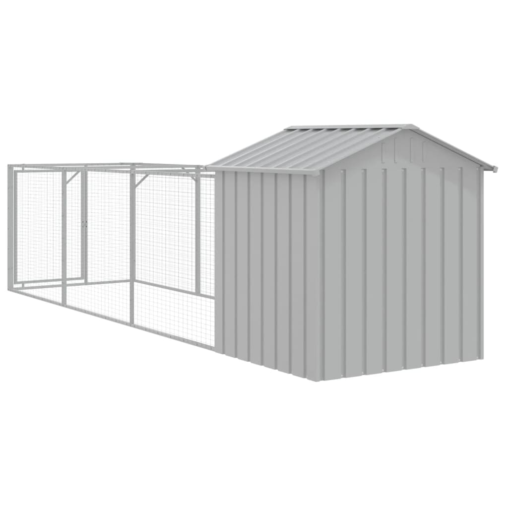 Kućica za pse s krovom svjetlosiva 117 x 405 x 123 cm čelična