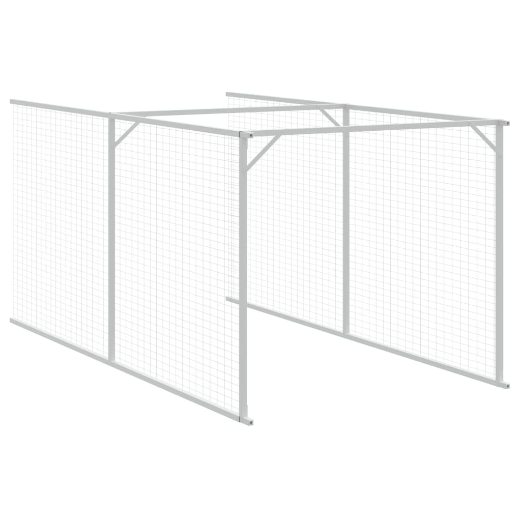 Kućica za pse s krovom svjetlosiva 117 x 405 x 123 cm čelična