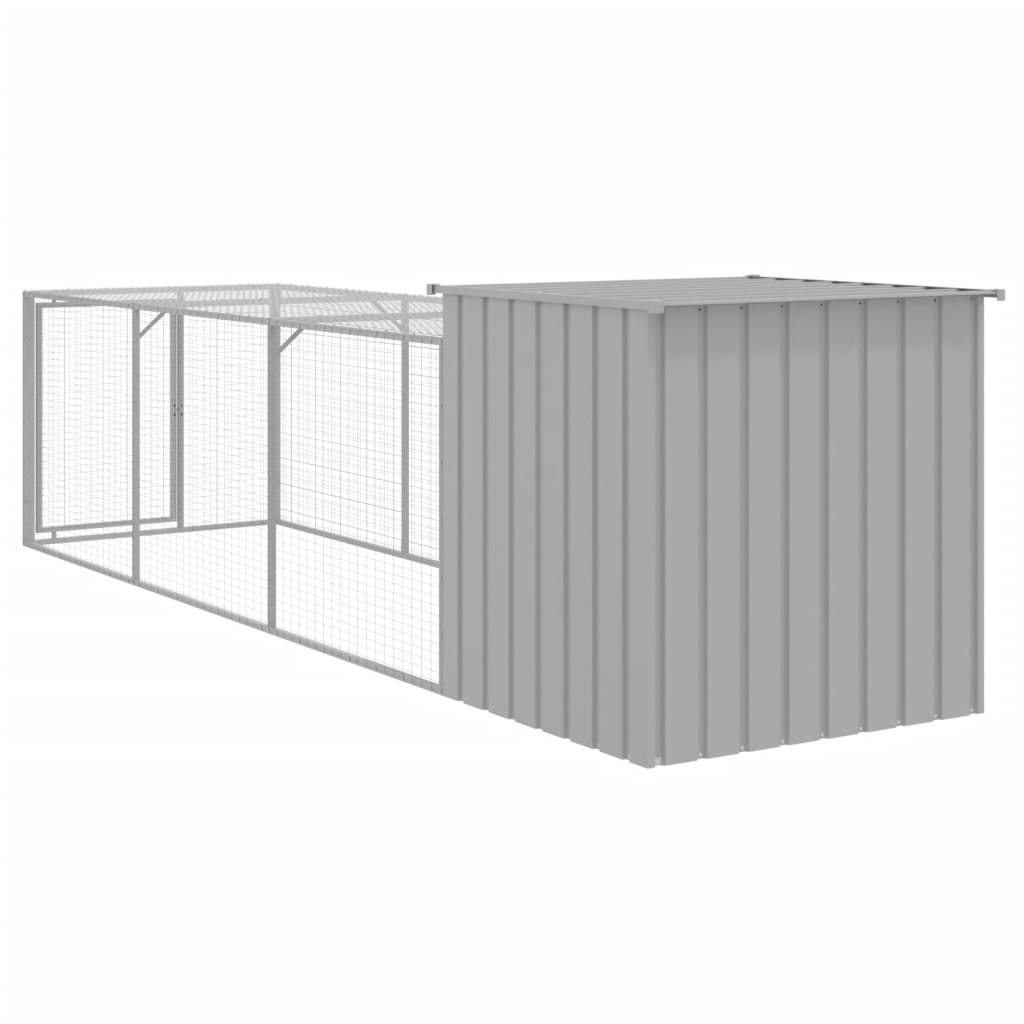 Kavez za kokoši s igralištem svjetlosivi 110x405x110 cm čelični