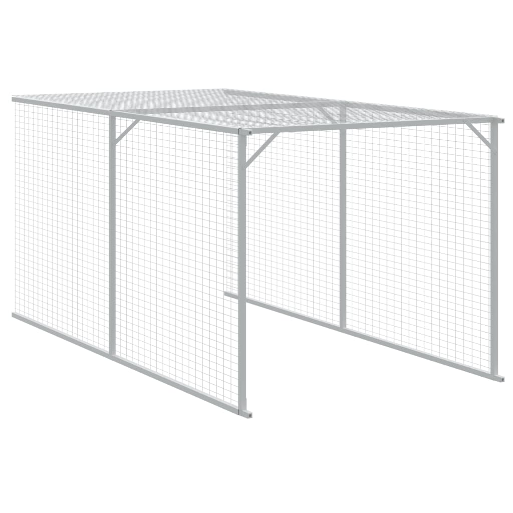 Kavez za kokoši s igralištem svjetlosivi 110x405x110 cm čelični