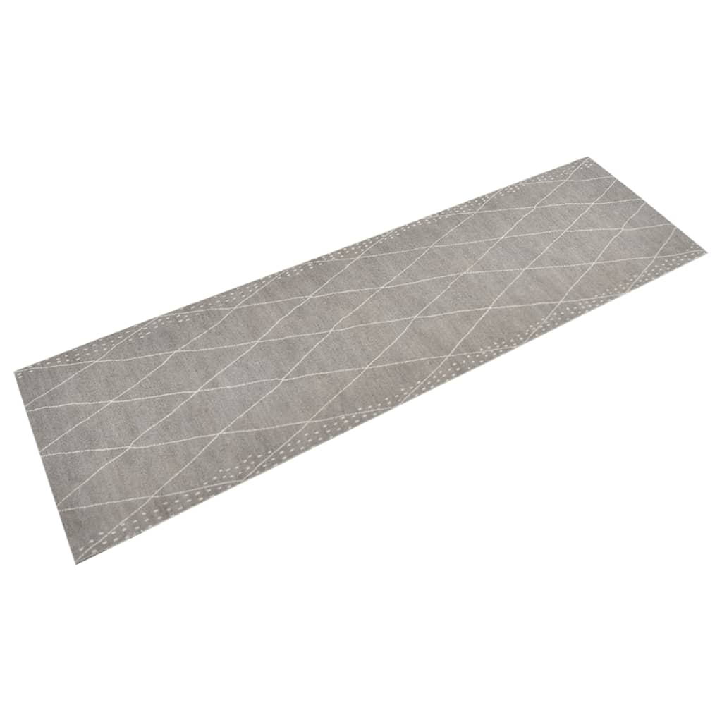Kuhinjski tepih perivi s uzorkom rombova baršunasti 45 x 150 cm