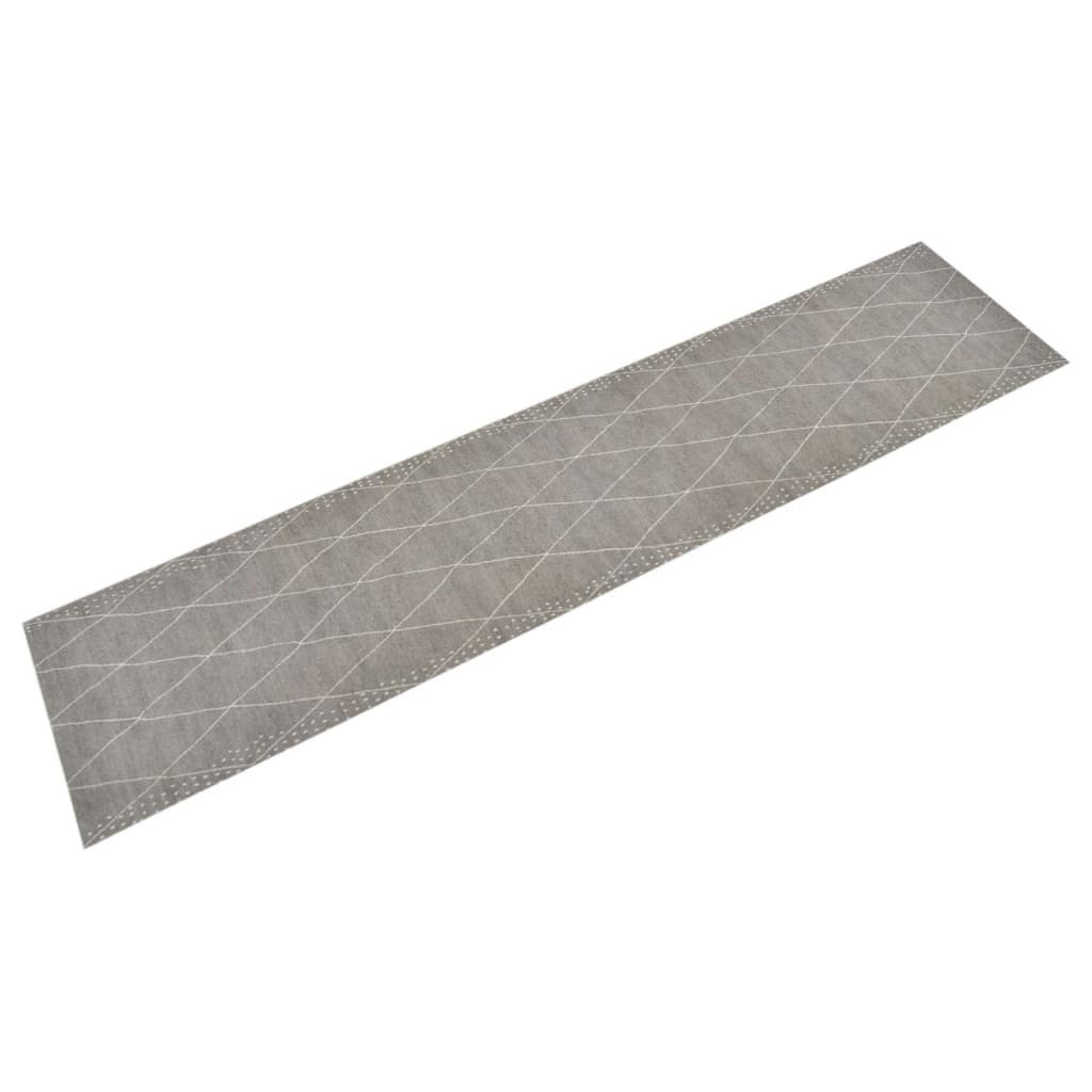 Kuhinjski tepih perivi s uzorkom rombova baršunasti 60 x 300 cm