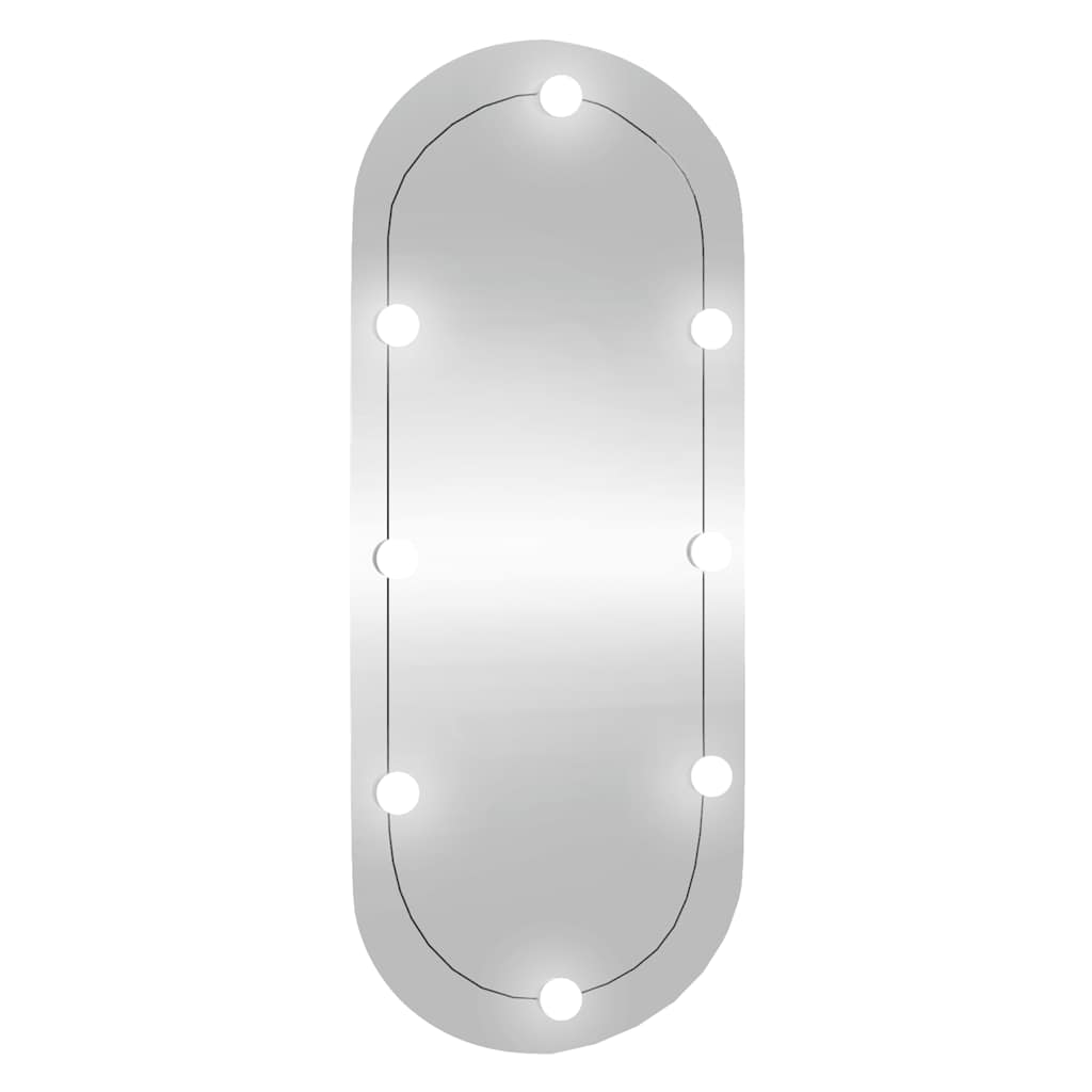 Zidno ogledalo s LED svjetlima 25 x 60 cm stakleno ovalno