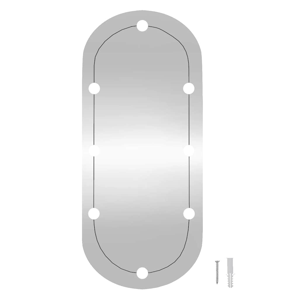 Zidno ogledalo s LED svjetlima 45 x 100 cm stakleno ovalno