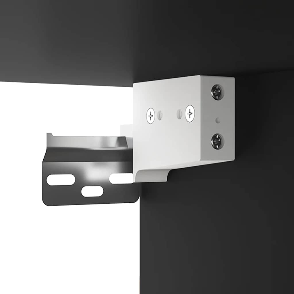 Ormarić s ogledalom i LED svjetlima crni 70 x 16,5 x 60 cm