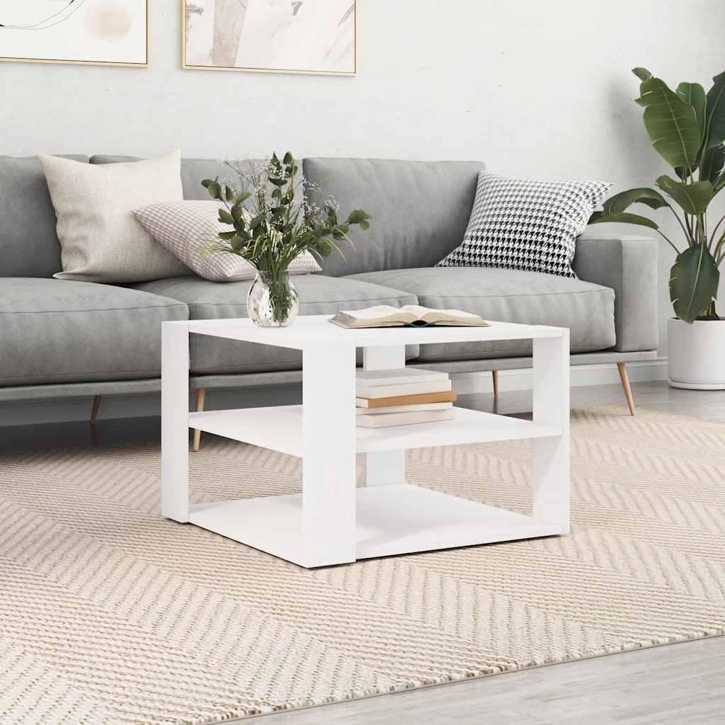 Stolić za kavu bijeli 58 x 58 x 40 cm od konstruiranog drva