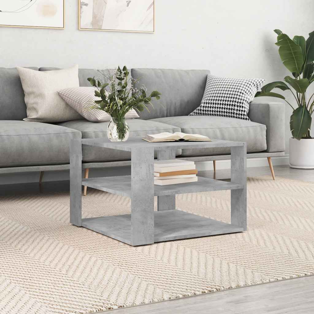 Stolić za kavu boja betona 58x58x40 cm konstruirano drvo