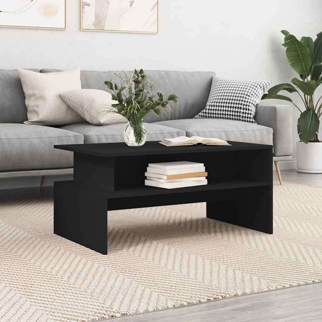 Stolić za kavu crni 90 x 55 x 42,5 cm od konstruiranog drva