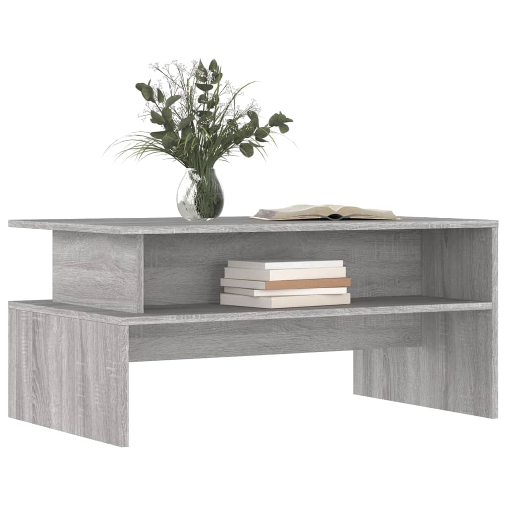 Stolić za kavu siva boja hrasta 90x55x42,5 cm konstruirano drvo