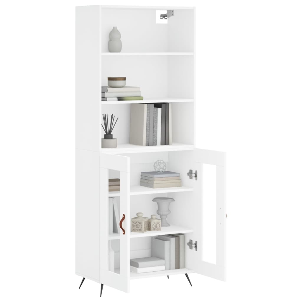 Visoka komoda bijela 69,5x34x180 cm konstruirano drvo