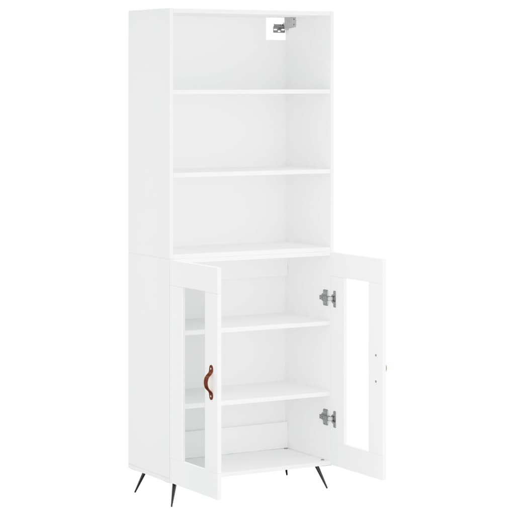 Visoka komoda bijela 69,5x34x180 cm konstruirano drvo
