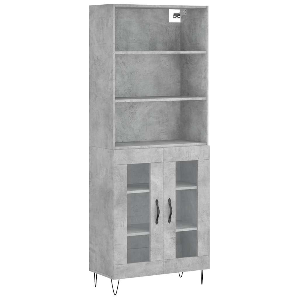 Visoka komoda siva betona 69,5x34x180 cm od konstruiranog drva