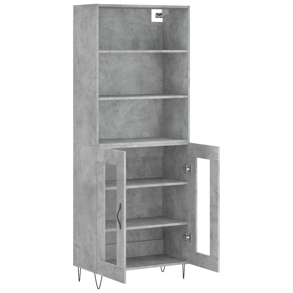 Visoka komoda siva betona 69,5x34x180 cm od konstruiranog drva