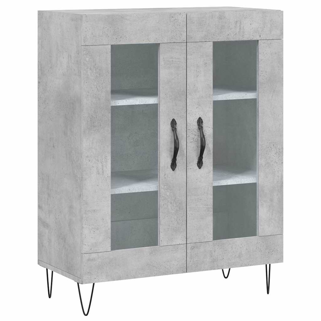 Visoka komoda siva betona 69,5x34x180 cm od konstruiranog drva