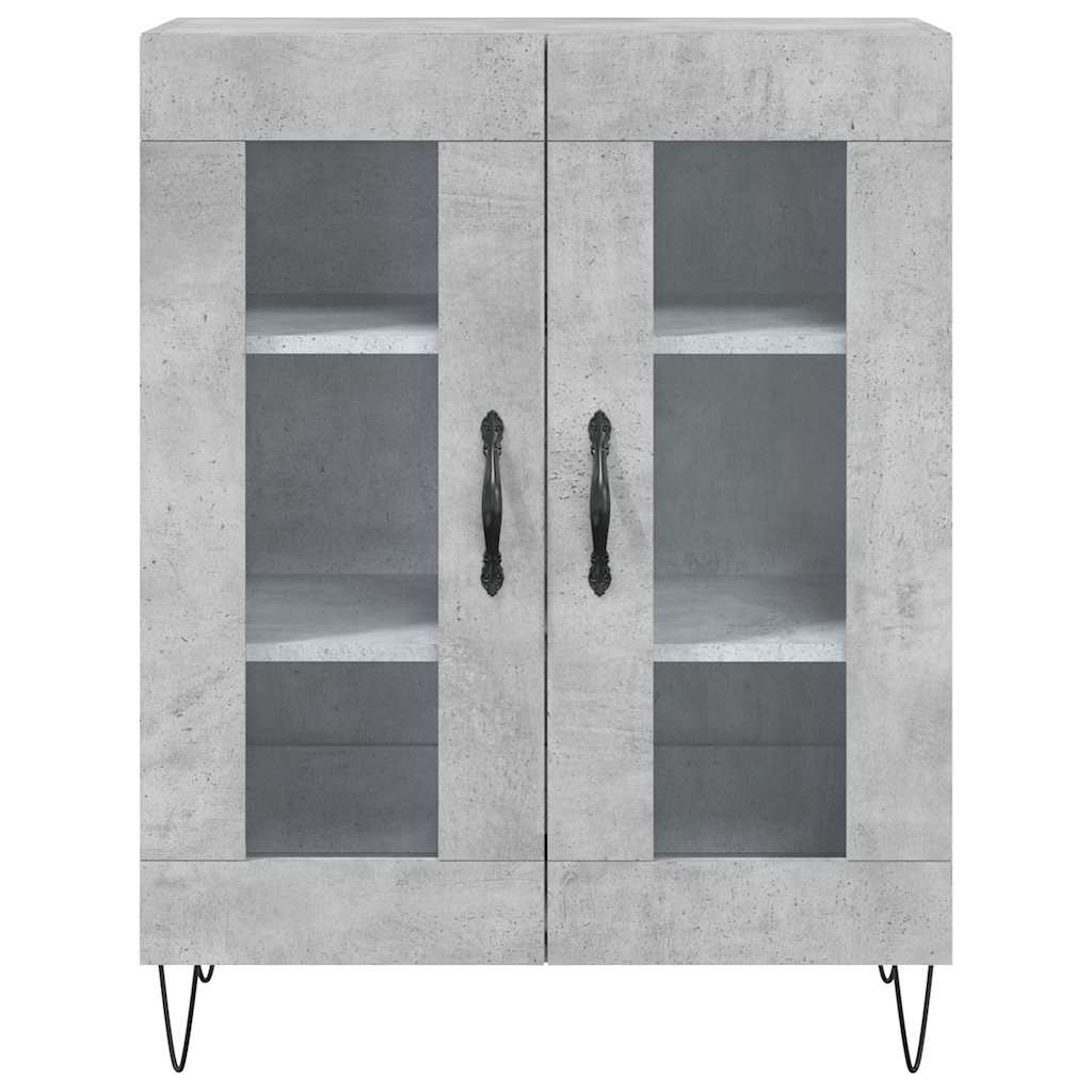 Visoka komoda siva betona 69,5x34x180 cm od konstruiranog drva