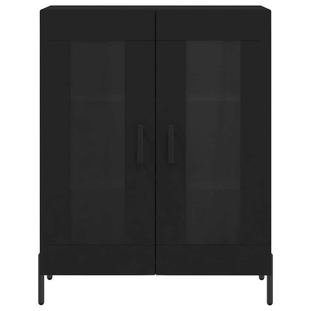 Visoka komoda crni 69,5x34x180 cm konstruirano drvo