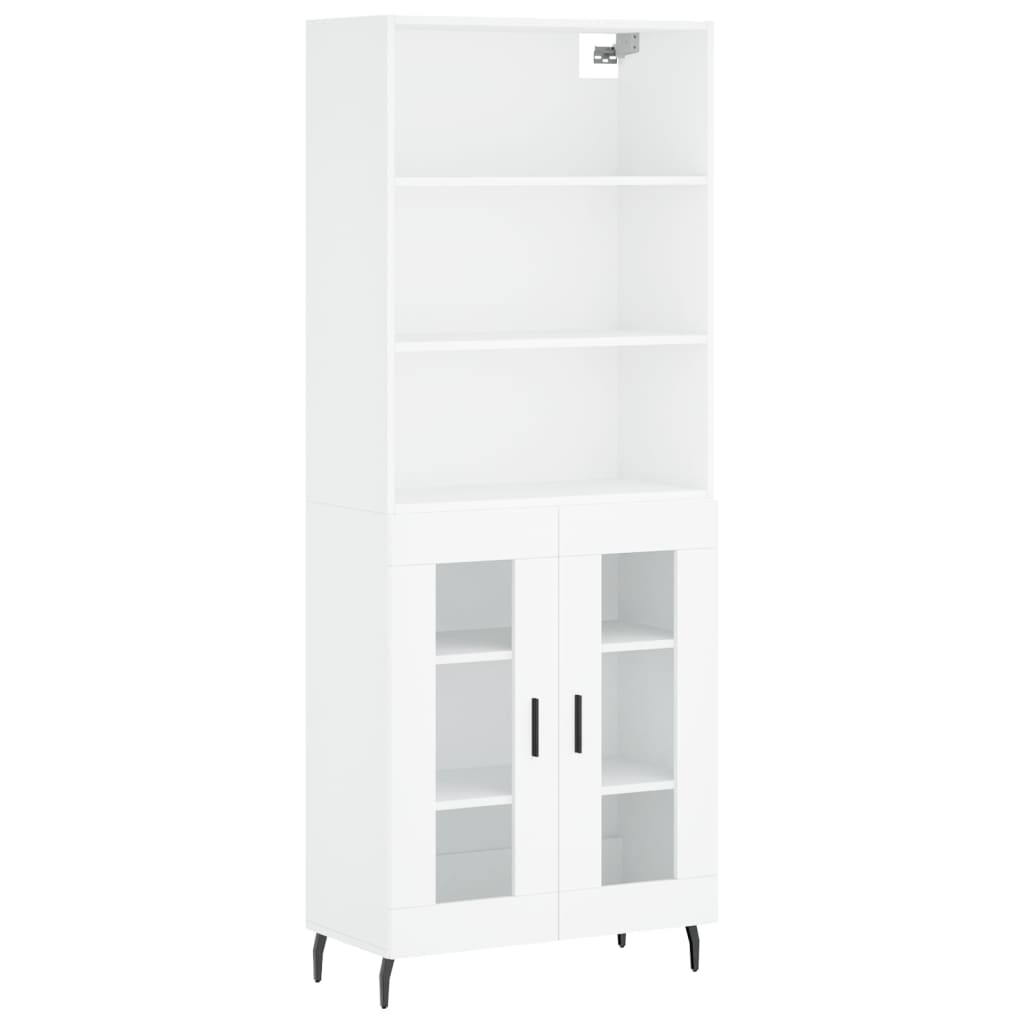 Visoka komoda bijela 69,5x34x180 cm konstruirano drvo