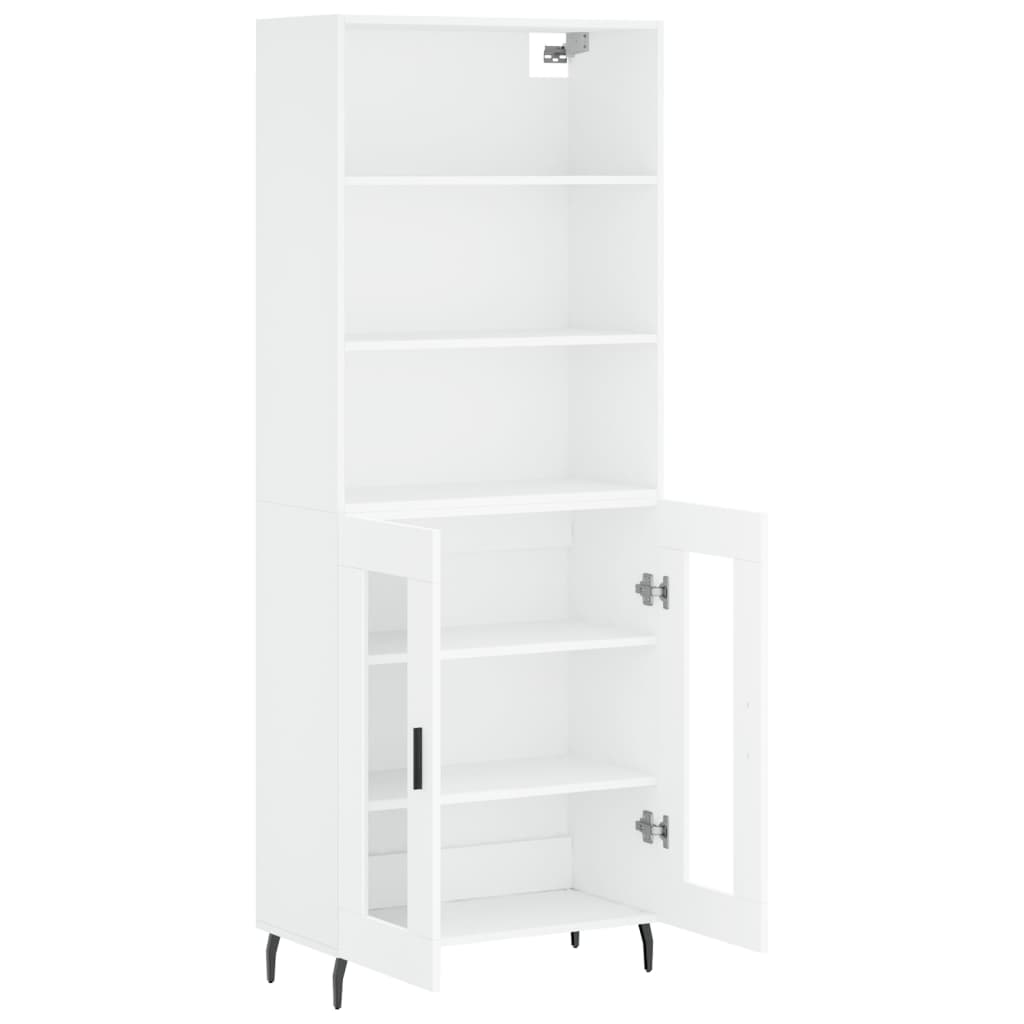 Visoka komoda bijela 69,5x34x180 cm konstruirano drvo