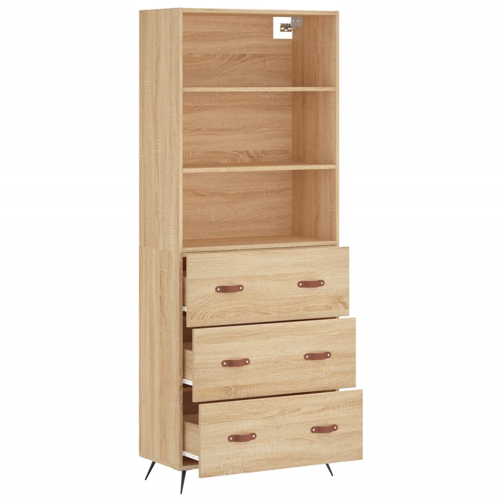 Visoka komoda hrasta sonome 69,5x34x180cm od konstruiranog drva