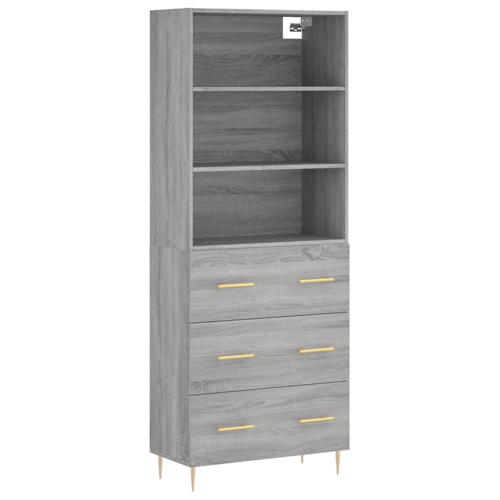 Visoka komoda siva sonome 69,5x34x180 cm od konstruiranog drva