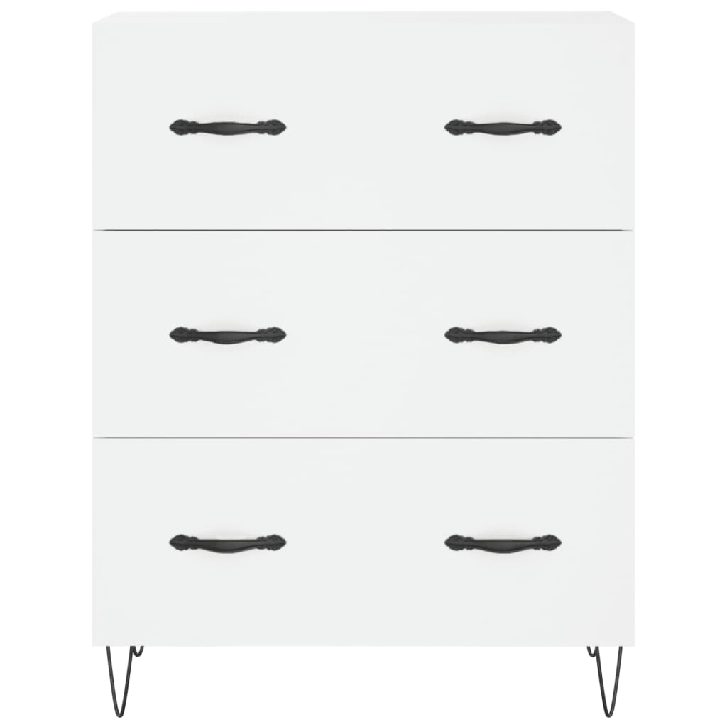 Visoka komoda bijela 69,5x34x180 cm konstruirano drvo