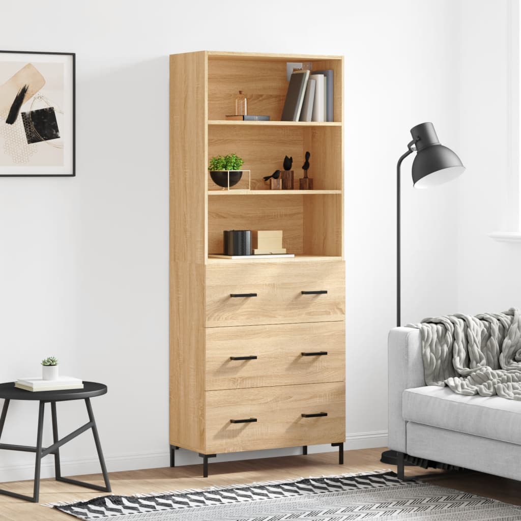 Visoka komoda hrasta sonome 69,5x34x180cm od konstruiranog drva