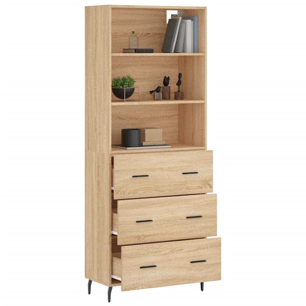 Visoka komoda hrasta sonome 69,5x34x180cm od konstruiranog drva