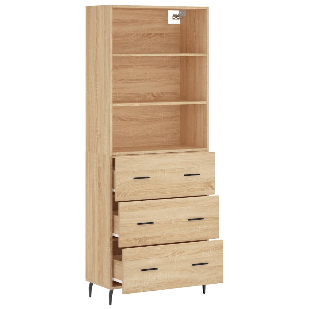 Visoka komoda hrasta sonome 69,5x34x180cm od konstruiranog drva