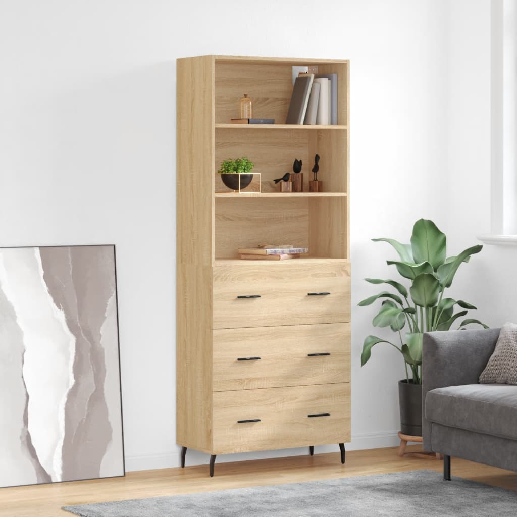 Visoka komoda hrasta sonome 69,5x34x180cm od konstruiranog drva