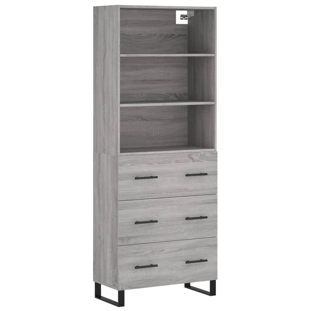 Visoka komoda siva sonome 69,5x34x180 cm od konstruiranog drva