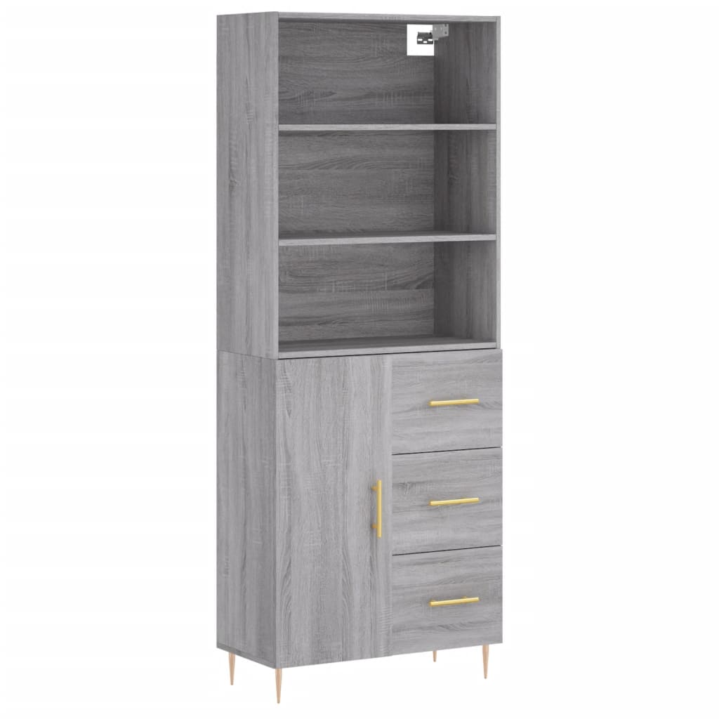Visoka komoda siva sonome 69,5x34x180 cm od konstruiranog drva