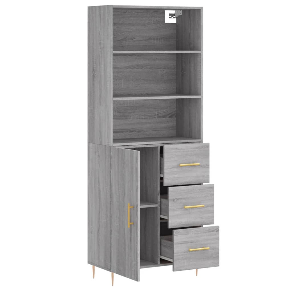 Visoka komoda siva sonome 69,5x34x180 cm od konstruiranog drva