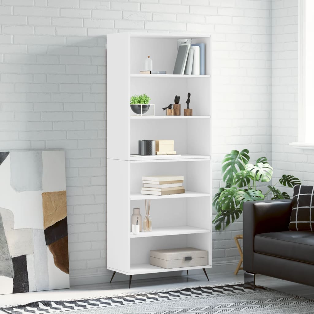 Visoka komoda bijela 69,5 x 32,5 x 180 cm od konstruiranog drva