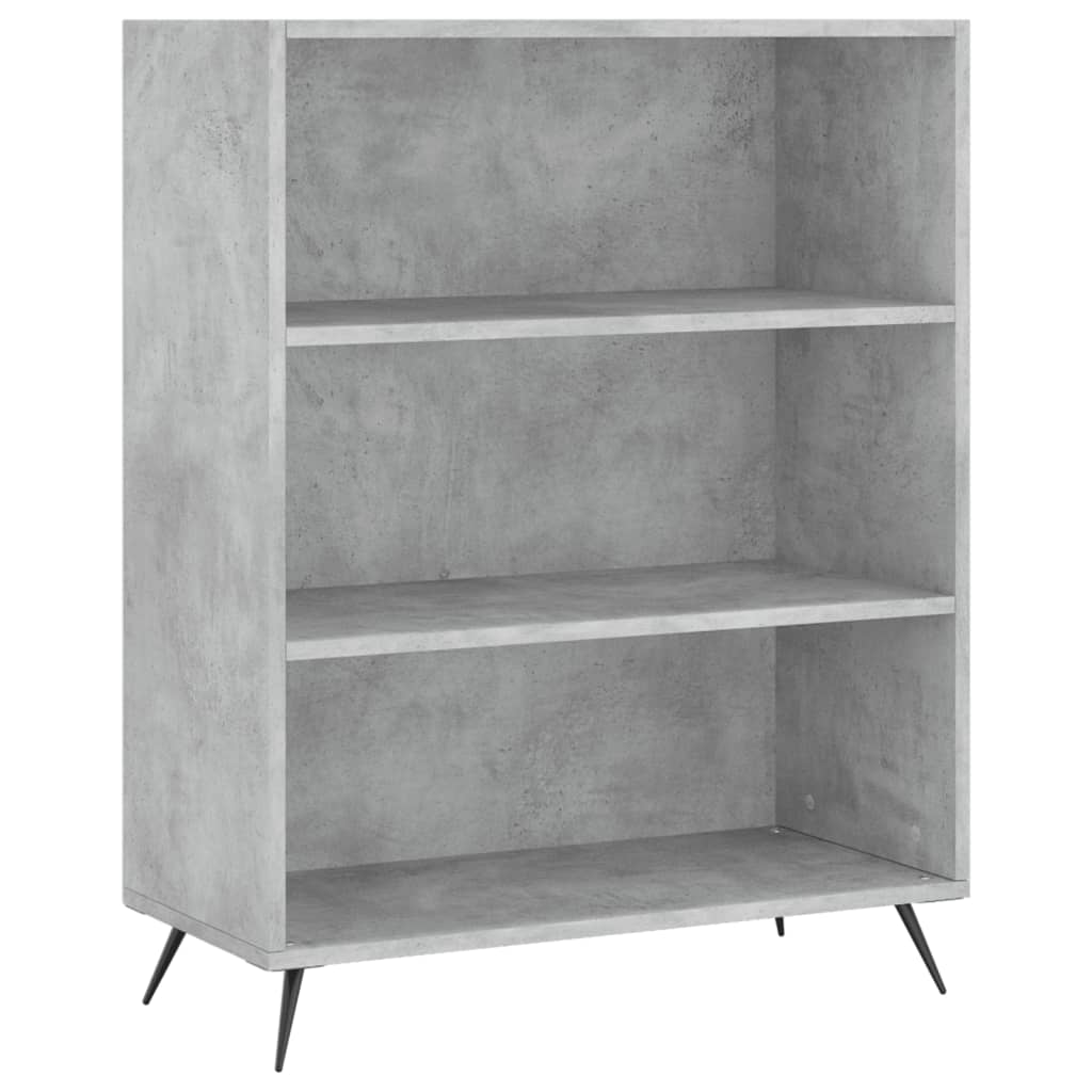 Visoka komoda siva betona 69,5x32,5x180 cm konstruirano drvo