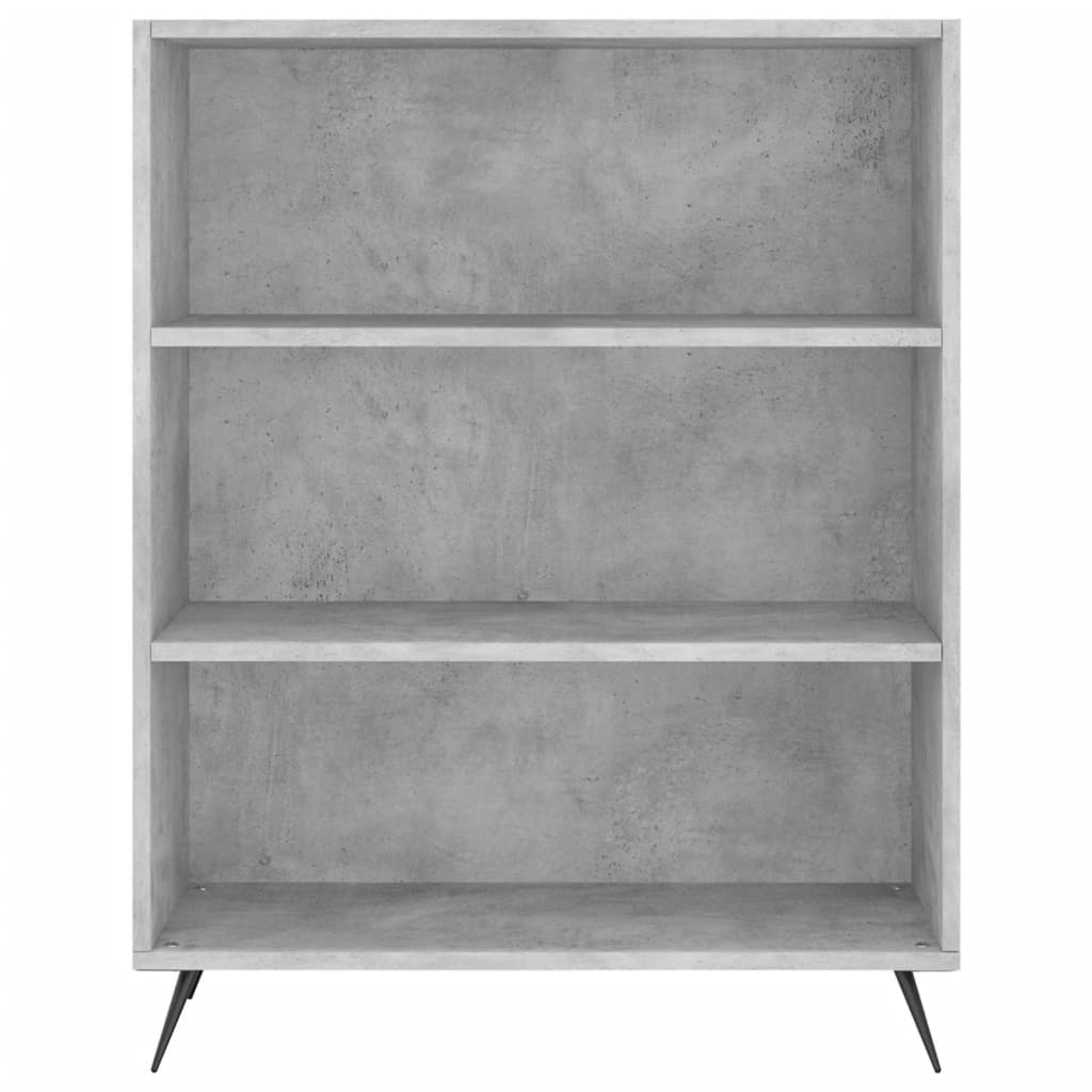 Visoka komoda siva betona 69,5x32,5x180 cm konstruirano drvo