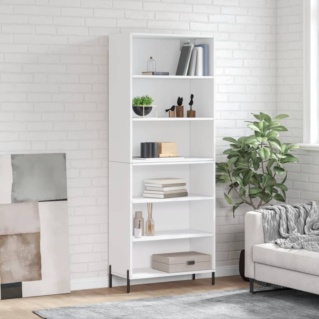 Visoka komoda bijela 69,5 x 32,5 x 180 cm od konstruiranog drva