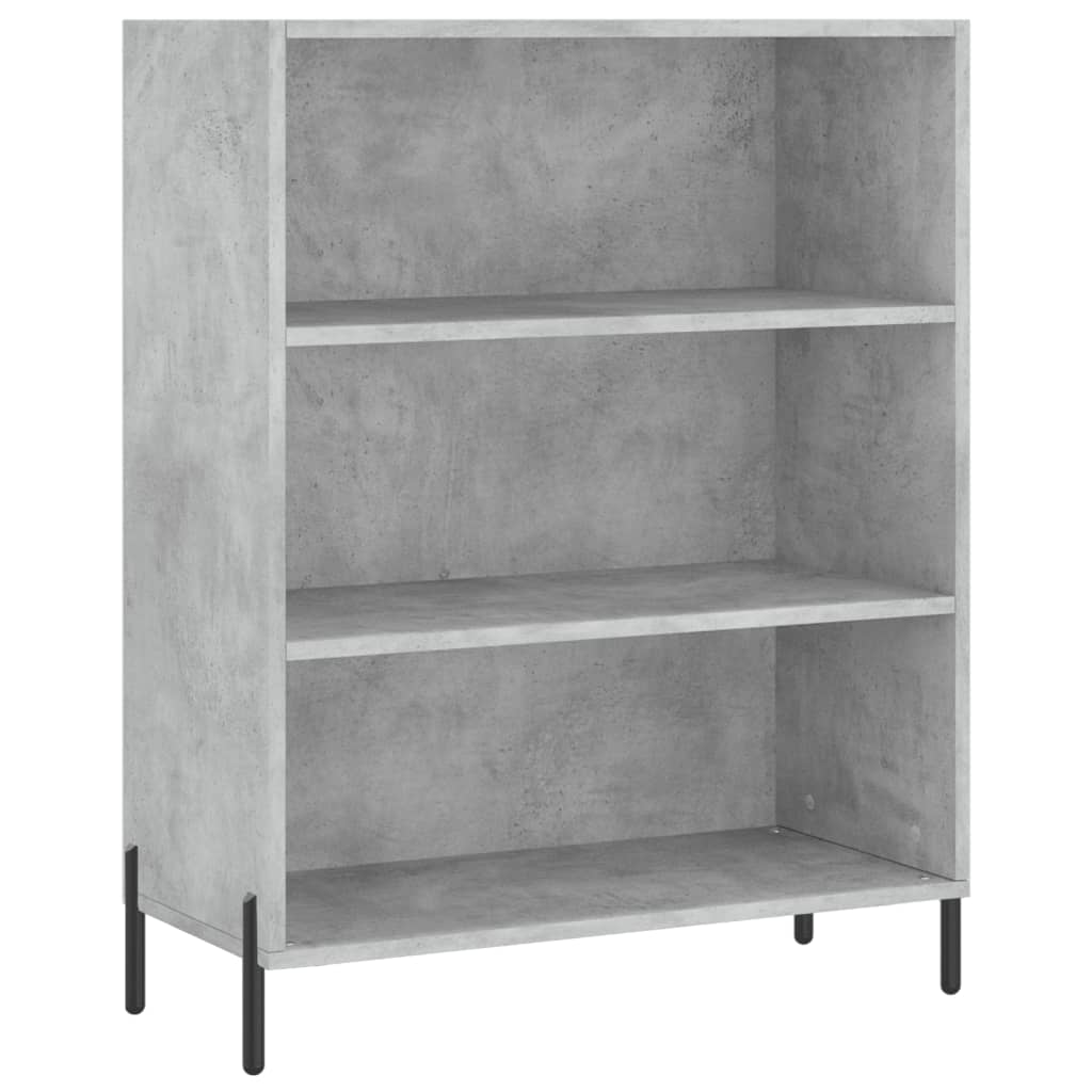 Visoka komoda siva betona 69,5x32,5x180 cm konstruirano drvo